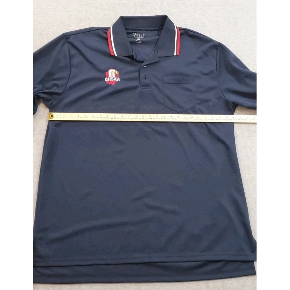 Smitty Performance Mesh Polo Shirt Navy Blue, Size 2XL, Moisture Wicking OHSAA - Picture 4 of 7